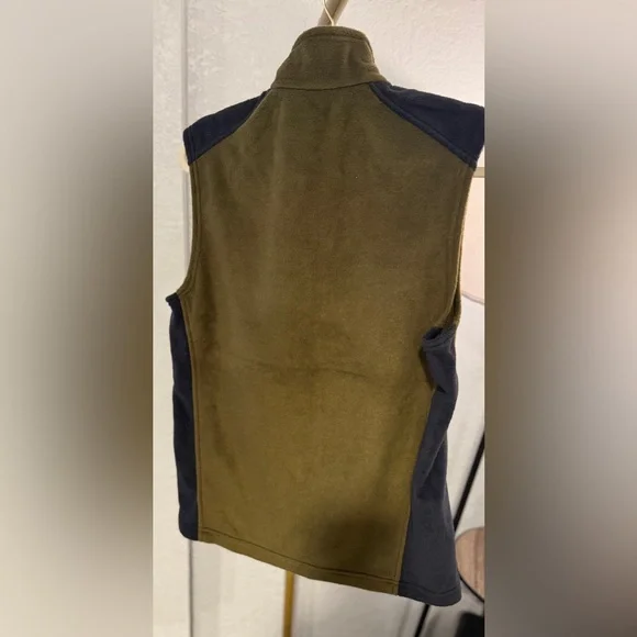 Columbia Men’s Fleece Vest Olive Green Black Size Small NWT Full Zip - Picture 8 of 9